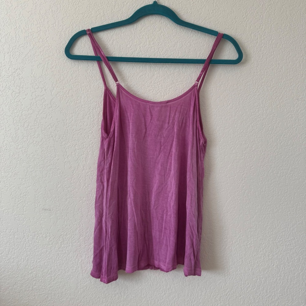 Cloud Chaser Pink Button Front Spaghetti Strap Cami Tank Top Women's Size‎ L - Picture 4 of 4